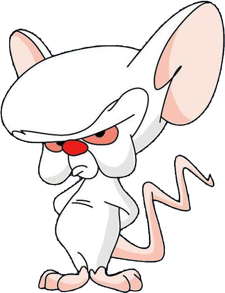 Cérebro, personagem original do desenho, em sua aparência clássica.